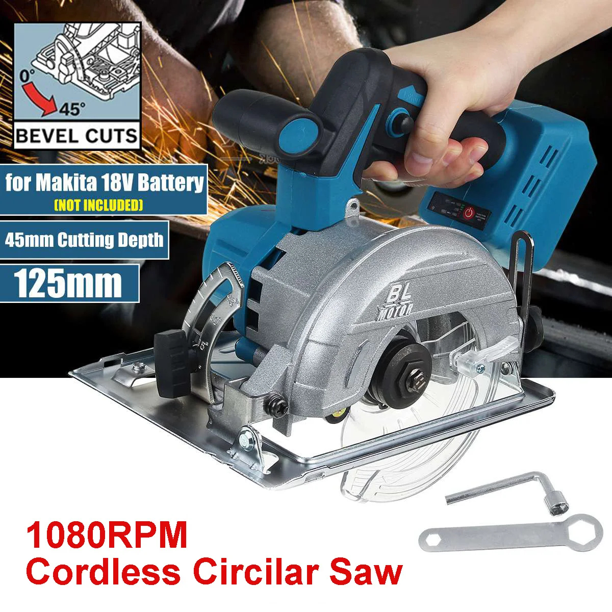 Electric Circular Wood Cutter Adjustable Woodworking Cutting Sawing Machine 125mm Cordless for Makita Battery Power Tools
Electric Circular Wood Cutter Adjustable Woodworking Cutting Sawing Machine 125mm Cordless for Makita Battery Power Tools