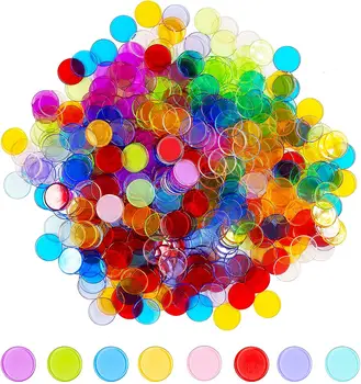 500 Transparent 8 Color Clear Bingo Counting Chip Plastic Markers (Each Measures 3/4 inch in Diameter)
500 Transparent 8 Color Clear Bingo Counting Chip Plastic Markers (Each Measures 3/4 inch in Diameter)