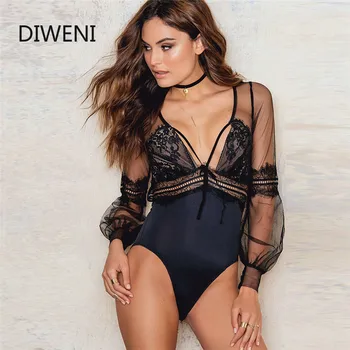 sexy Low-cut perspective collocation bodysuits Slim Soft jumpsuit 2018spring autumn hot sale long sleeve Elegant bodysuit
sexy Low-cut perspective collocation bodysuits Slim Soft jumpsuit 2018spring autumn hot sale long sleeve Elegant bodysuit