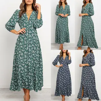 Green Summer Dress Club Sexy Dress Bohemian flower print V-Neck Long Sleeve Casual Maxi Split Dress Dresses
Green Summer Dress Club Sexy Dress Bohemian flower print V-Neck Long Sleeve Casual Maxi Split Dress Dresses