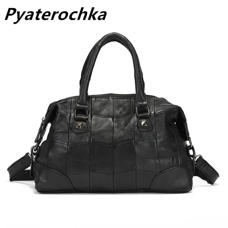 Pyaterochka Black Classic Patchwork Women Leather Handbags High Quality Sheepskin Shoulder Crossbody Bags Ladies Casual Handbag 
Pyaterochka Black Classic Patchwork Women Leather Handbags High Quality Sheepskin Shoulder Crossbody Bags Ladies Casual Handbag