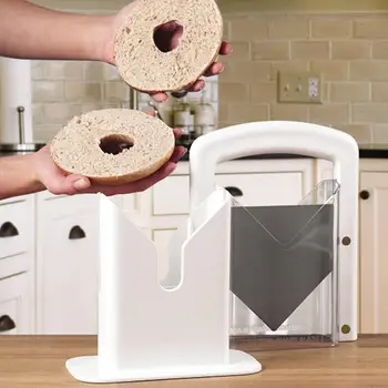 Home Stainless Steel Manual Bagel Bread Slicer Toast Cutter Slicing Guide Multifunctional Kitchen Baking Tool Gadget