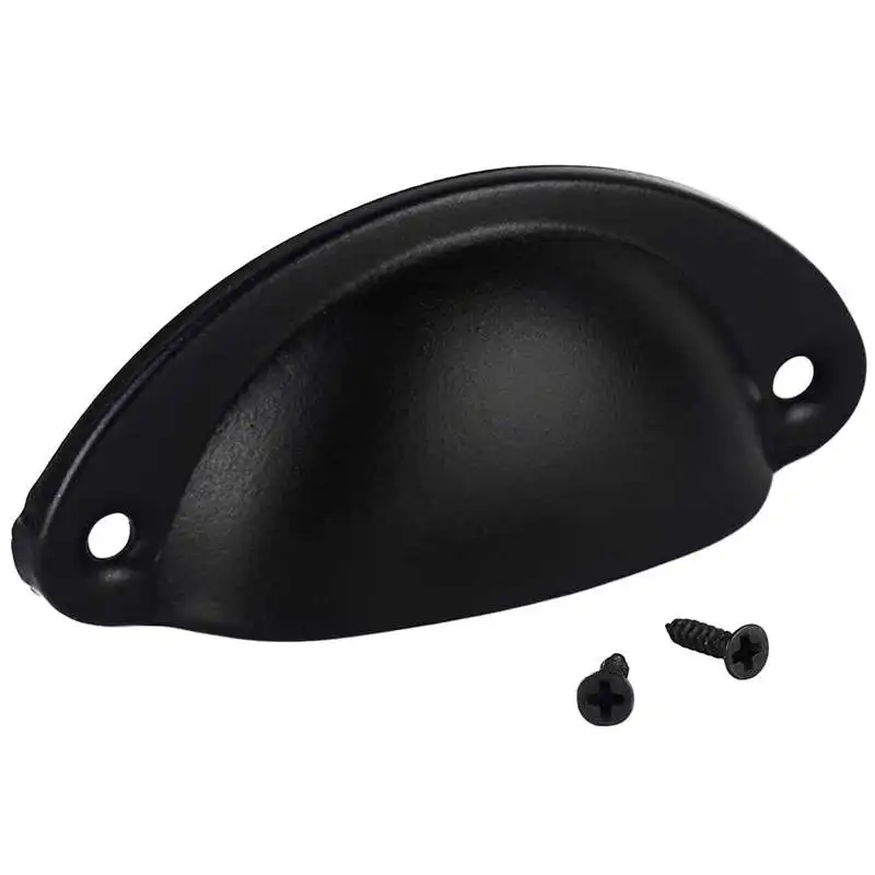 12Pcs Door Drawer Cabinet Iron Shell Cup Semicircle Handle Pull Knob With Screws 8.1Cmx3.2Cm (Black)
12Pcs Door Drawer Cabinet Iron Shell Cup Semicircle Handle Pull Knob With Screws 8.1Cmx3.2Cm (Black)