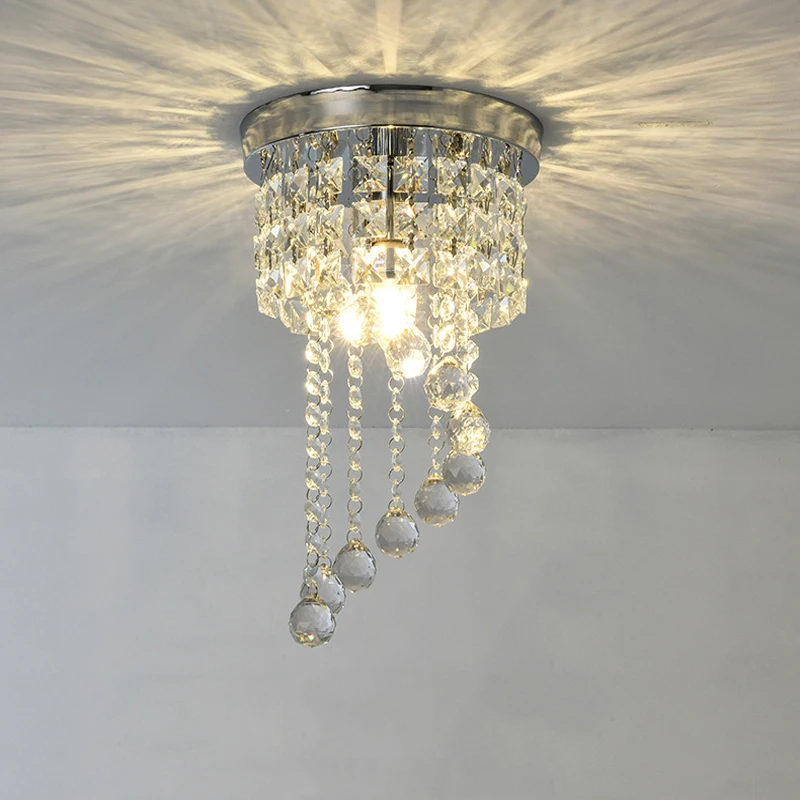 Modern Luxury Circular Transparent K9 Crystal Lamp LED Ceiling Light for Corridor Entrance E14 Bulb Included
Modern Luxury Circular Transparent K9 Crystal Lamp LED Ceiling Light for Corridor Entrance E14 Bulb Included