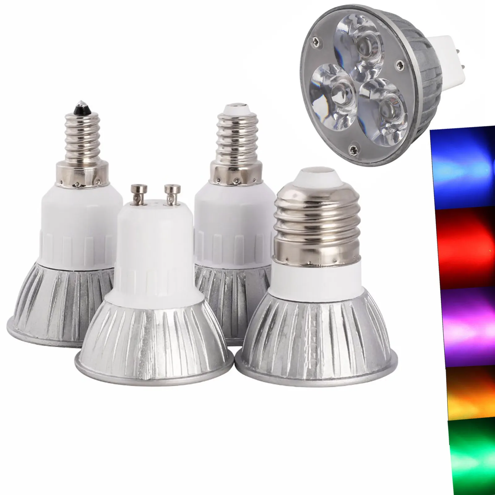 

High Quality 3W GU10 E27 E14 MR16 E12 B15 B22 GU5.3 LED Spotlight Light Bulb Chandeliers Replace 30W Halogen Lamp 12V 85-265V