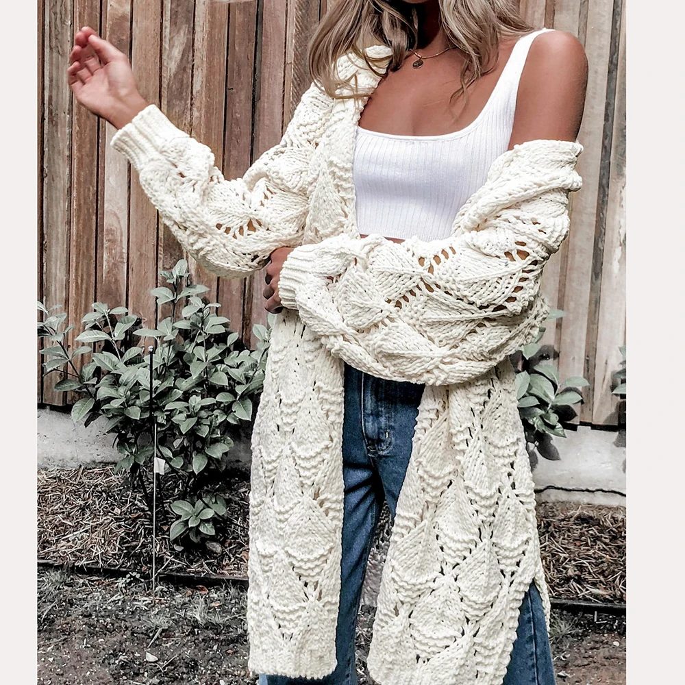 KHALEE YOSE white vintage chic long Cardigan Sweater Autumn Warm Long Sleeve cardigans Oversized hollow out Sweaters Cardigan
KHALEE YOSE white vintage chic long Cardigan Sweater Autumn Warm Long Sleeve cardigans Oversized hollow out Sweaters Cardigan