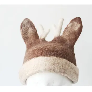 Cute Forest Elk Cap Women Antler Ear Wool Hats Ladies Winter Warm Fedoras Cap Fashion Handmade Animal Headgear Christmas Hat Kid
Cute Forest Elk Cap Women Antler Ear Wool Hats Ladies Winter Warm Fedoras Cap Fashion Handmade Animal Headgear Christmas Hat Kid