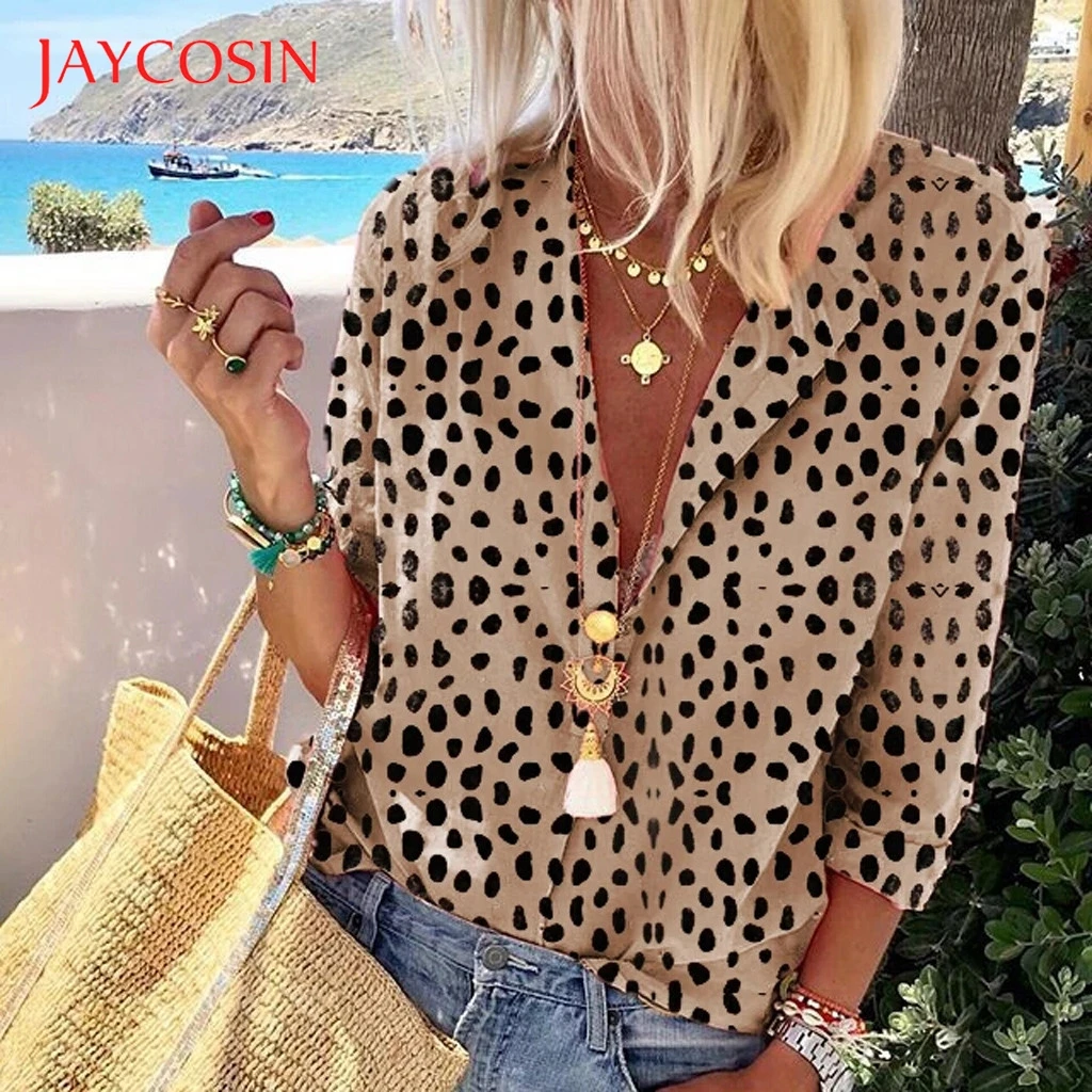 JAYCOSIN korean clothes Women thsirt Leopard Print Long Sleeves V-Neck Loose haut femme T-shirt homme harajuku Tops 828
JAYCOSIN korean clothes Women thsirt Leopard Print Long Sleeves V-Neck Loose haut femme T-shirt homme harajuku Tops 828