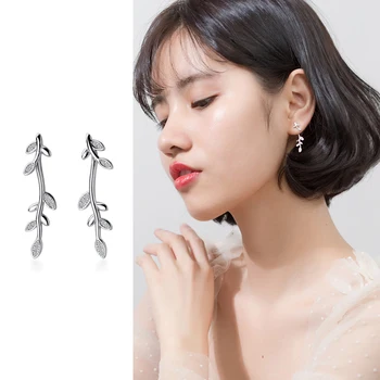 Mocanie Shining Zircon Simple Lovely Willow Branches Stud Earring for Women Pure 925 Sterling Silver Anti-Allergy Fine Jewelry
Mocanie Shining Zircon Simple Lovely Willow Branches Stud Earring for Women Pure 925 Sterling Silver Anti-Allergy Fine Jewelry