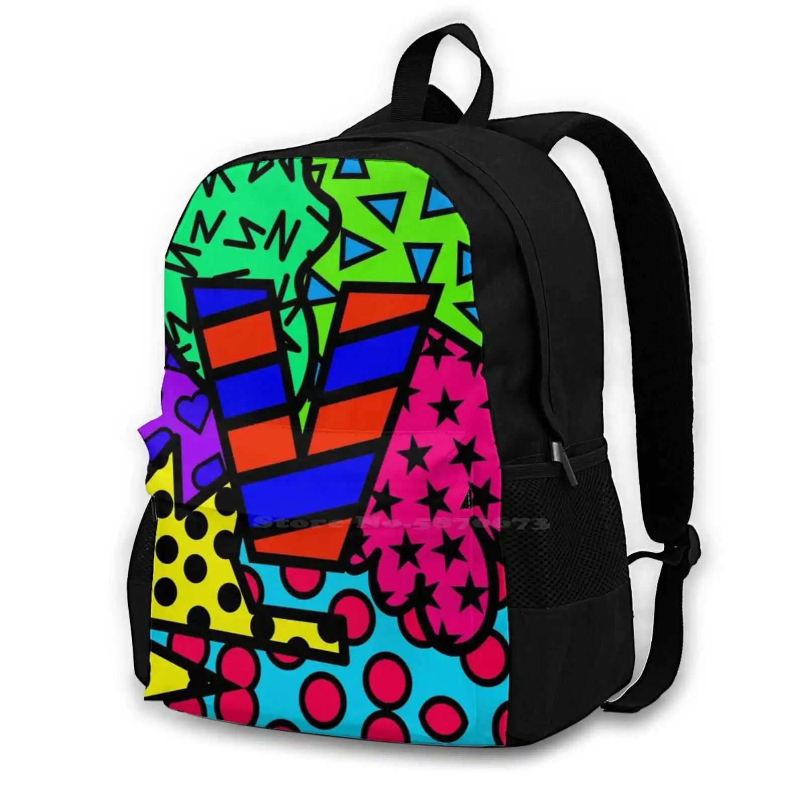 

Рюкзак для студентов-подростков из серии алфавита с буквами V, рюкзак для ноутбука, сумки для путешествий, разноцветные цветные