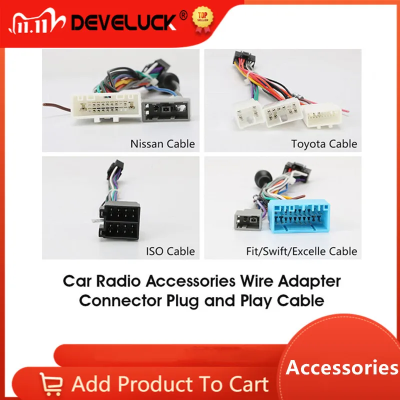Develcuk Car Radio Accessories Wire Adapter Connector Plug and Play Cable For Nissian Toyota Volkswagen Honda Hyundai Kia
Develcuk Car Radio Accessories Wire Adapter Connector Plug and Play Cable For Nissian Toyota Volkswagen Honda Hyundai Kia