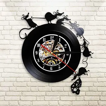 Playing Rats Chase Cheese Game Laser Cut Handicraft Art Black Wall Clock Animal Mouse Mice Pests Novelty Gift LED Vinyl Watch
Playing Rats Chase Cheese Game Laser Cut Handicraft Art Black Wall Clock Animal Mouse Mice Pests Novelty Gift LED Vinyl Watch