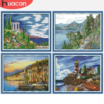 HUACAN Cross Stitch Scenery Embroidery Sea Needlework Sets Kits White Canvas DIY Gift Home Decor 11ct 14CT
HUACAN Cross Stitch Scenery Embroidery Sea Needlework Sets Kits White Canvas DIY Gift Home Decor 11ct 14CT