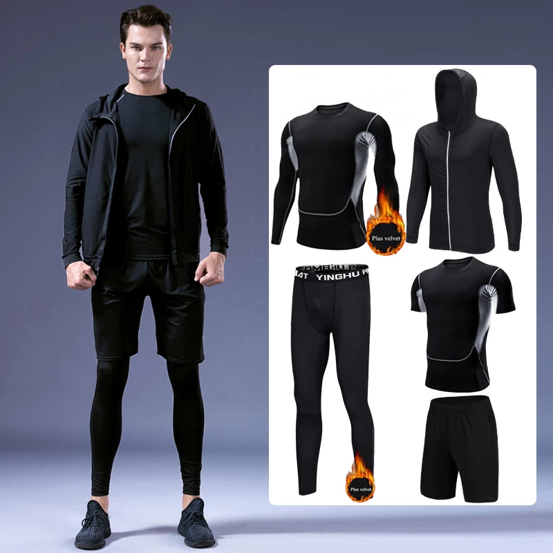 5 Pcs/Set Workout Clothes Men's Sport Suits High Quality Compression Jogging Suit Clothes Running Gym Fitness Jogging Sportswear
5 Pcs/Set Workout Clothes Men's Sport Suits High Quality Compression Jogging Suit Clothes Running Gym Fitness Jogging Sportswear