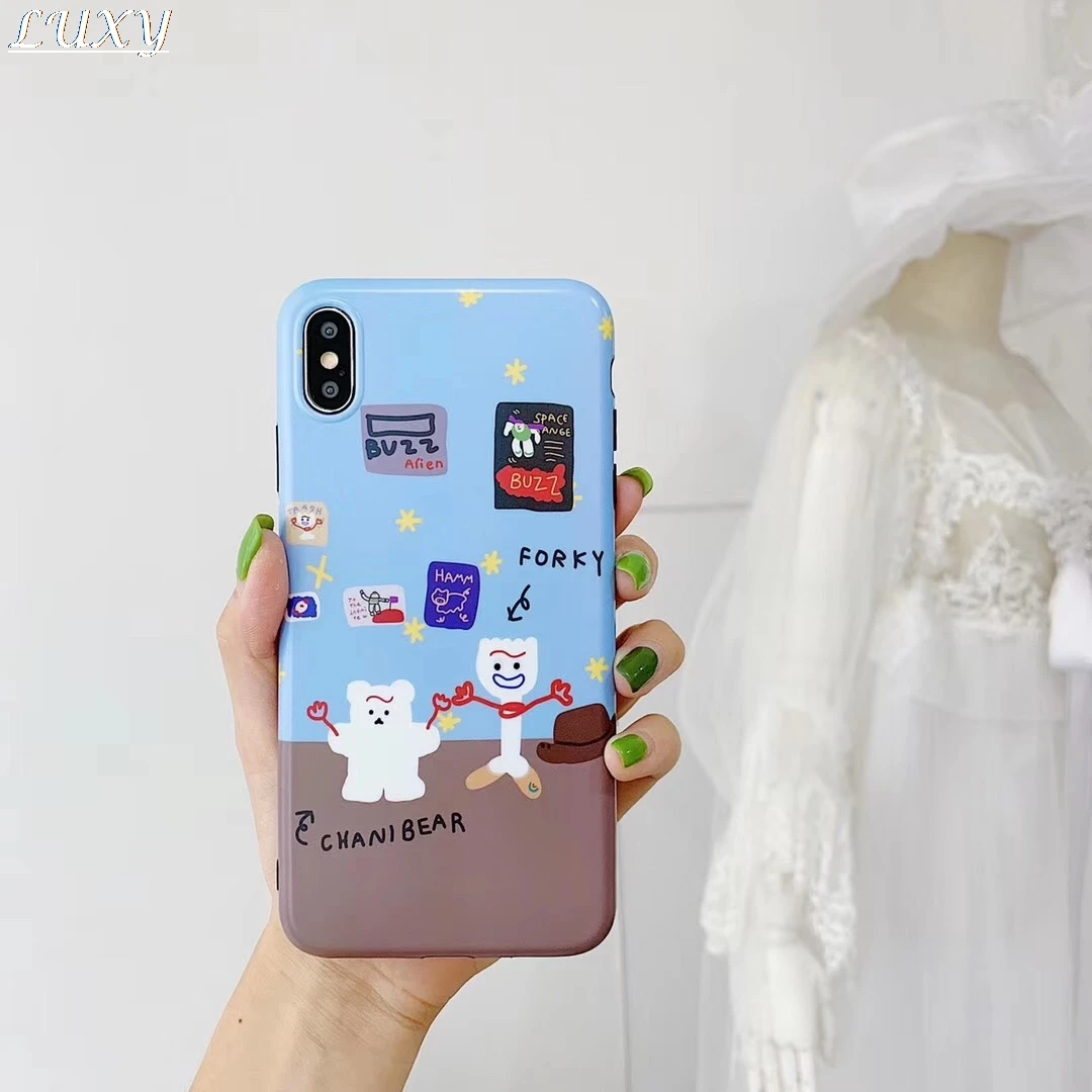 INS Cute cartoon bear toy story Forky phone case For iphone Xs MAX XR X 6 6s 7 8 plus stars fashion silicon back Cover Coque
INS Cute cartoon bear toy story Forky phone case For iphone Xs MAX XR X 6 6s 7 8 plus stars fashion silicon back Cover Coque