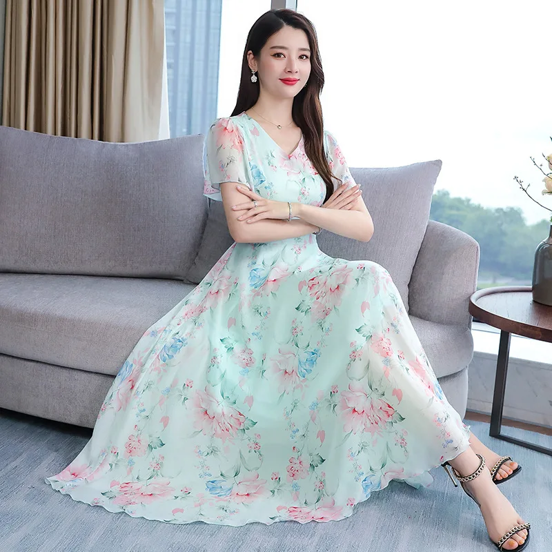 Summer New Style Dress Irregular Printed Slimming Short-sleeve Dress-Style Elegant Long Skirts Printed Western Style Skirt
Summer New Style Dress Irregular Printed Slimming Short-sleeve Dress-Style Elegant Long Skirts Printed Western Style Skirt