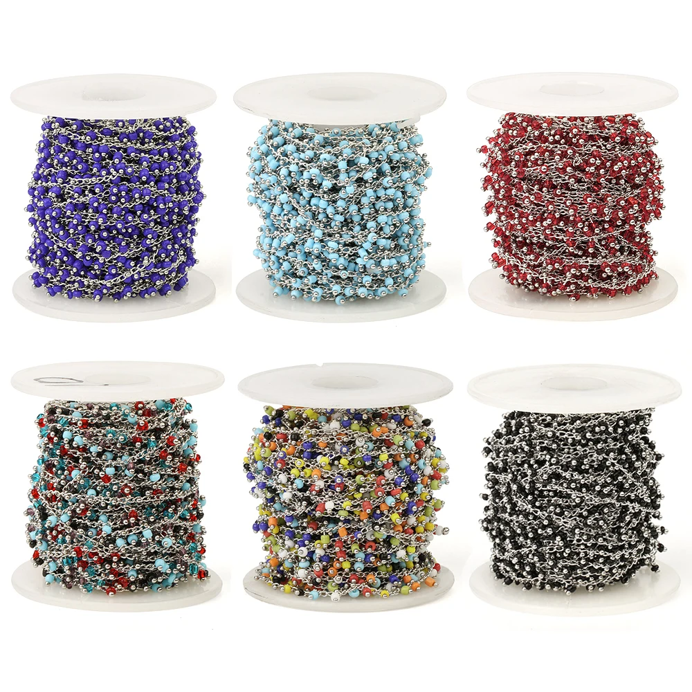 CSJA Beaded Chains Jewelry Findings 10 Meter Mix Color 2MM Mini Beads Chains for Handmade Bracelets Earrings Anklets Making S510
CSJA Beaded Chains Jewelry Findings 10 Meter Mix Color 2MM Mini Beads Chains for Handmade Bracelets Earrings Anklets Making S510