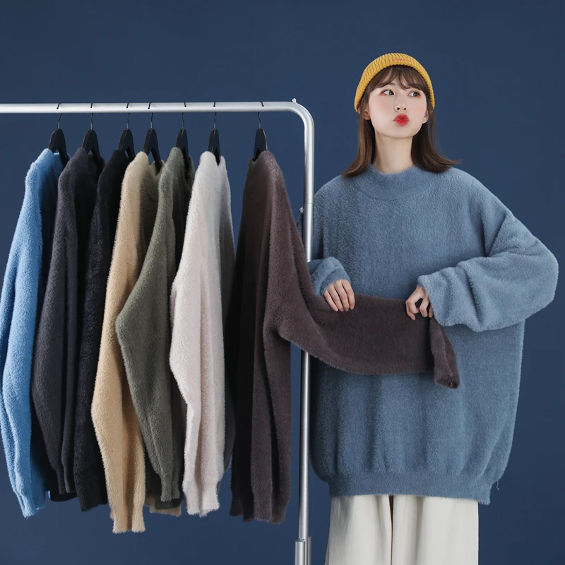 Thick Mohair Sweater Womens Winter Clothes 2020 Solid Color Cashmere O-neck Pullover Fashion Casual Women Sweaters Unisex Jumper
Thick Mohair Sweater Womens Winter Clothes 2020 Solid Color Cashmere O-neck Pullover Fashion Casual Women Sweaters Unisex Jumper