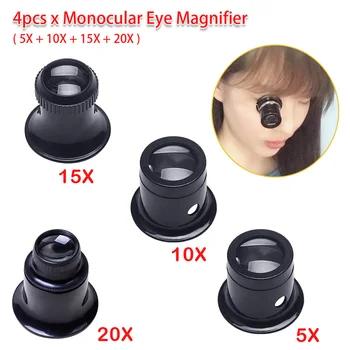 4pcs Portable 5X 10X 15X 20X Monocular Magnifying Glass Loupe Lens for Jeweler Watch Magnifier Tool Eye Magnifier Len Repair Kit
4pcs Portable 5X 10X 15X 20X Monocular Magnifying Glass Loupe Lens for Jeweler Watch Magnifier Tool Eye Magnifier Len Repair Kit