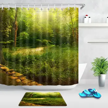 Natural Forest Trees Printed Bath Curtains Waterproof Polyester Fabric Spring Green Plant Bathroom Shower Curtain Screen
Natural Forest Trees Printed Bath Curtains Waterproof Polyester Fabric Spring Green Plant Bathroom Shower Curtain Screen