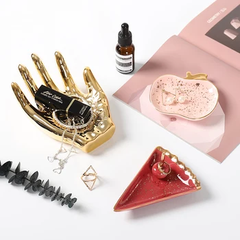 Glod Apple Cherry Cake Hamsa Hand Jewelry Dish Ring Necklace Storage Tray Trinket Dish Small Home Decoration
Glod Apple Cherry Cake Hamsa Hand Jewelry Dish Ring Necklace Storage Tray Trinket Dish Small Home Decoration