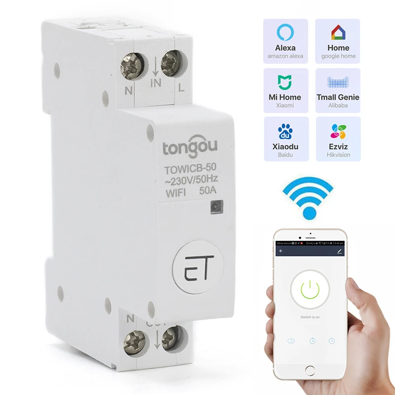 WiFi Circuit Breaker Remote Control 18mm Din Rail Main Switch Remote Control By EWeLink For Amazon Alexa Google Home Controler
WiFi Circuit Breaker Remote Control 18mm Din Rail Main Switch Remote Control By EWeLink For Amazon Alexa Google Home Controler