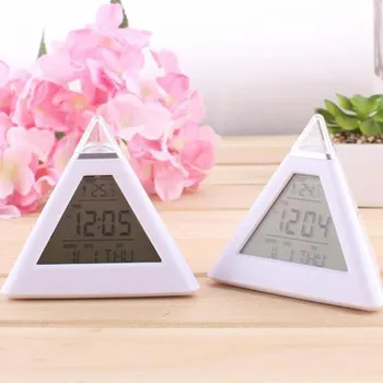 1pc Triangle 7 Colors LED Temperature Week Display Digital Alarm Clock Home Decor Creative Lazy Alarm Clock
1pc Triangle 7 Colors LED Temperature Week Display Digital Alarm Clock Home Decor Creative Lazy Alarm Clock