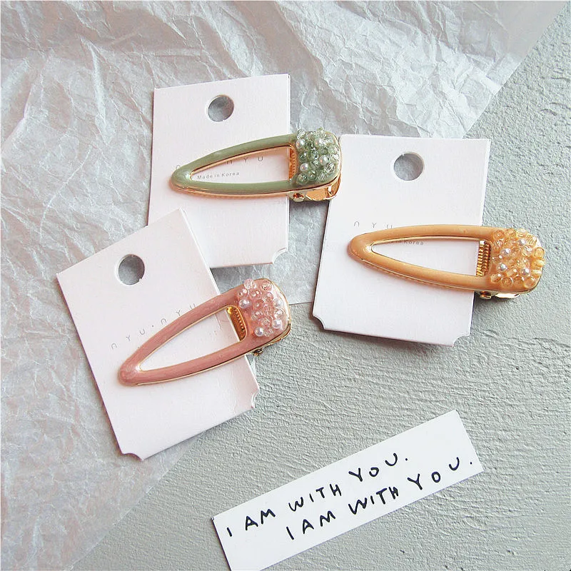 drop glaze quicksand imitation pearl duckbill clip fashion sweet