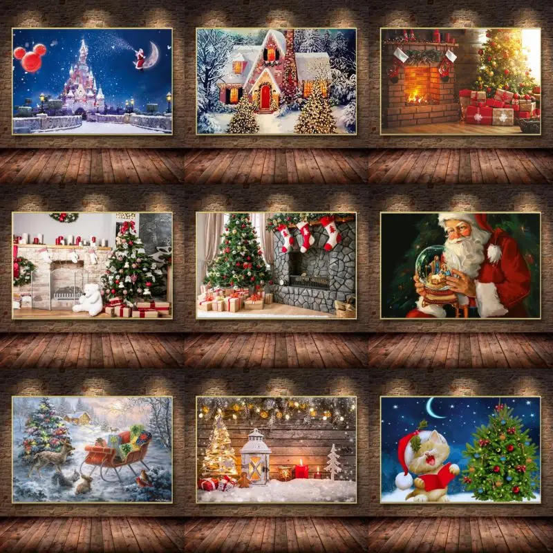 

Christmas Santa Claus Giving Gifts Canvas Painting Posters and Prints Wall Art Pictures for Living Room Kids Room Home Decor