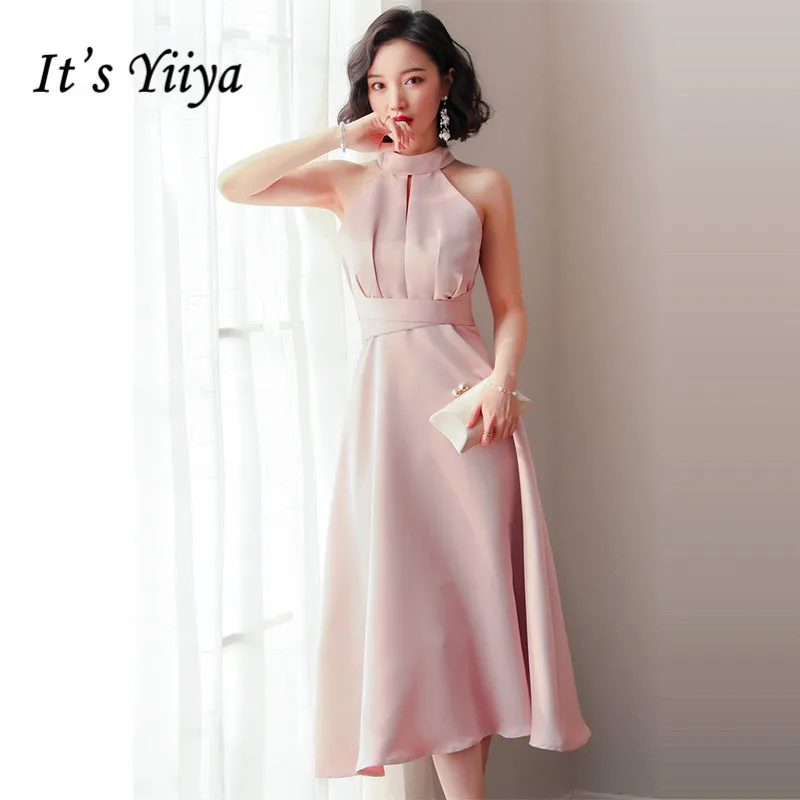 Prom Dress Pink It's Yiiya BR349 Halter Sleeveless A Line Prom Dresses 2020 Ruched Tea-Length Banquet Dresses For Women
Prom Dress Pink It's Yiiya BR349 Halter Sleeveless A Line Prom Dresses 2020 Ruched Tea-Length Banquet Dresses For Women
