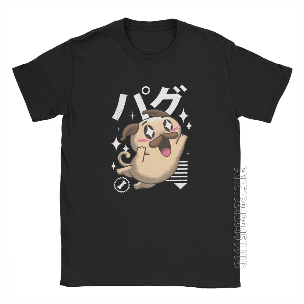 Мужские Kawaii Мопс футболка с милыми животными японский 100% одежда из хлопка