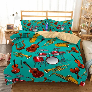 Western Musical Instrument Guitar Blue Duvet Cover Set Girl Teens Bedding Set with Zipper Full Queen Double Boy Comforter Set
Western Musical Instrument Guitar Blue Duvet Cover Set Girl Teens Bedding Set with Zipper Full Queen Double Boy Comforter Set