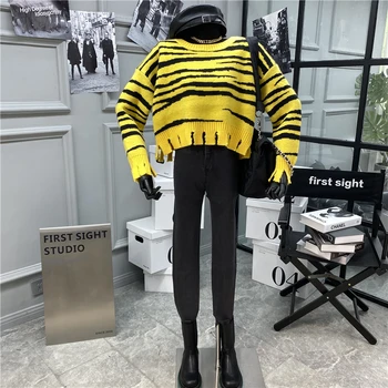Stylish Zebra-print Hem Design Sweater Round Collar High Street Free Shipping Items Clothes for Women Knit Pullover Autumn
Stylish Zebra-print Hem Design Sweater Round Collar High Street Free Shipping Items Clothes for Women Knit Pullover Autumn