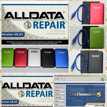 Alldata software 10.53 and Mitchell ondemand All data Auto Repair data fit win7 XP system 750GB HDD with enclosure and USB 3.0