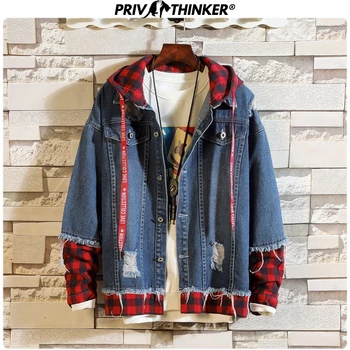 Privathinker Mens Hip Hop Plaid Patchwork Loose Denim Jackets Men Hooded Korean Outwear Coat Male Autumn 2020 Jean Jackets Loose
Privathinker Mens Hip Hop Plaid Patchwork Loose Denim Jackets Men Hooded Korean Outwear Coat Male Autumn 2020 Jean Jackets Loose