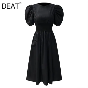 DEAT 2020 fashion women clothing round neck short lantern sleeves high waist black cotton pullover dress female vestido WL58901L
DEAT 2020 fashion women clothing round neck short lantern sleeves high waist black cotton pullover dress female vestido WL58901L