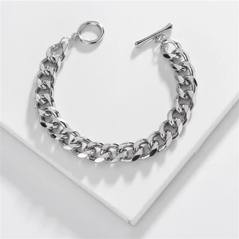 SRCOI Punk Figaro Chain Cuban Bracelet Toggle Clasps Link Chain Bracelets Gold Silver Color Charm Women Party Fashion Jewelry
SRCOI Punk Figaro Chain Cuban Bracelet Toggle Clasps Link Chain Bracelets Gold Silver Color Charm Women Party Fashion Jewelry