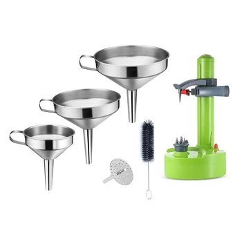 Stainless Steel 5 Piece Kitchen Strainer Funnel Set & Electric Peeler for Fruit Vegetables Automatic Stainless Steel
Stainless Steel 5 Piece Kitchen Strainer Funnel Set & Electric Peeler for Fruit Vegetables Automatic Stainless Steel