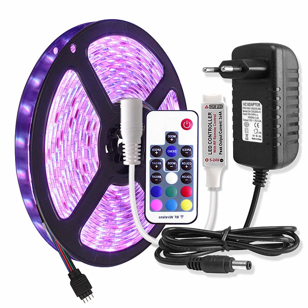 5M RGB Neon Lamp 5050 LED Strip Light Tape Ribbon RGB Luces Tiras LED Lighting 17Key RF Controller Decor Tape Diode Closet Lamp
5M RGB Neon Lamp 5050 LED Strip Light Tape Ribbon RGB Luces Tiras LED Lighting 17Key RF Controller Decor Tape Diode Closet Lamp