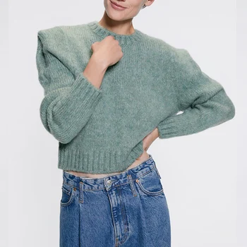 2019 ZA Autumn and Winter New Knit Sweater Ladies Round Neck Long-sleeved British Pullover Fashion Solid Color Hot Sale Sweater
2019 ZA Autumn and Winter New Knit Sweater Ladies Round Neck Long-sleeved British Pullover Fashion Solid Color Hot Sale Sweater