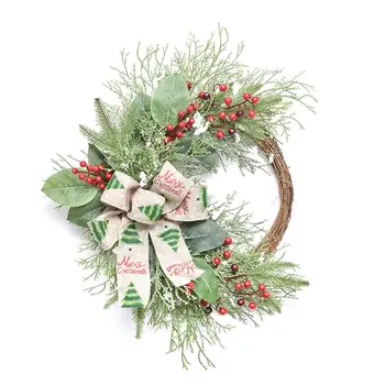 Christmas Wreath Door Wall Hanging Ornament Rattan Garland Artificial Red Berries White Leaf Clover Decoration
Christmas Wreath Door Wall Hanging Ornament Rattan Garland Artificial Red Berries White Leaf Clover Decoration