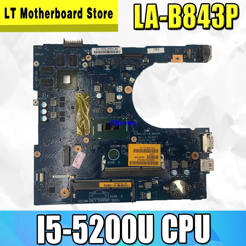 For Dell 5458 5558 5758 Motherboard with I5-5200U CPU LA-B843P CN-0JVDMM 100% TESTED
For Dell 5458 5558 5758 Motherboard with I5-5200U CPU LA-B843P CN-0JVDMM 100% TESTED