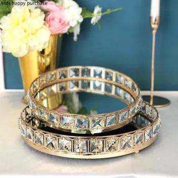European Style Silver Crystal Tray Golden Round Square Mirror Finishing Disk Jewelry Box Banquet Dessert Cake Pan Display Tray
European Style Silver Crystal Tray Golden Round Square Mirror Finishing Disk Jewelry Box Banquet Dessert Cake Pan Display Tray