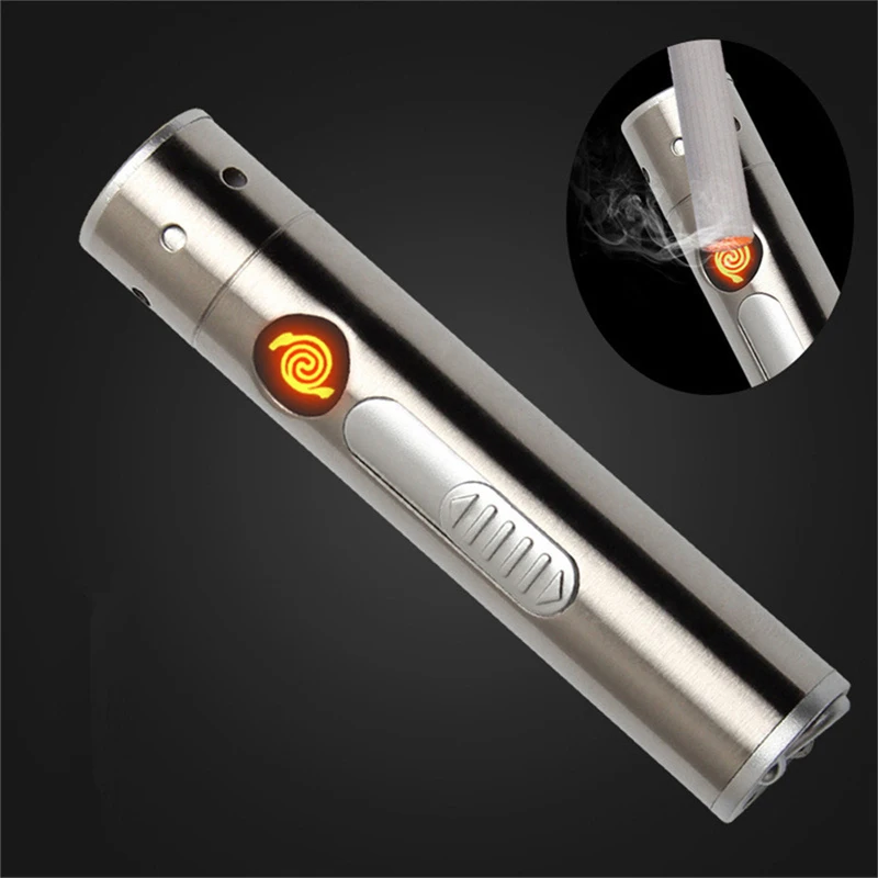

Mini Multi-function Flashlight 3 in 1 Usb Rechargeable Light with Cigarette Lighter Red Laser Teacher's Pointer Pen Flashlight