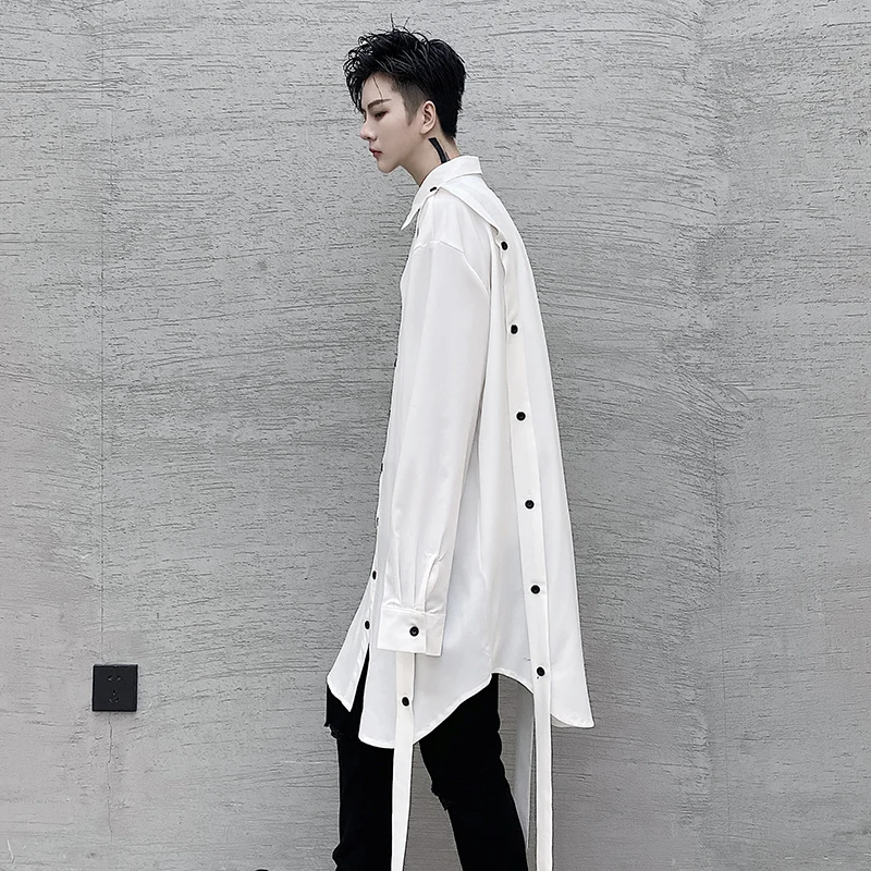 Goth shirt punk rock men Long sleeve Black White color Many buttons Extra long 2021 Spring Summer Autumn
Goth shirt punk rock men Long sleeve Black White color Many buttons Extra long 2021 Spring Summer Autumn