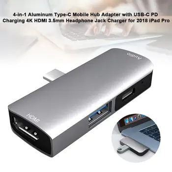 4-in-1 Aluminum Type-C Adapter Mobile Hub Adapter with USB-C PD Charging 4K HDMI Headphone Charger for 2018 iPad Pro Accessories
4-in-1 Aluminum Type-C Adapter Mobile Hub Adapter with USB-C PD Charging 4K HDMI Headphone Charger for 2018 iPad Pro Accessories