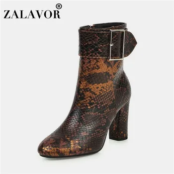 ZALAVOR Snakeskin Fashion Ankle Boots Side Zipper Buckle Square High Heels Shoes Winter Club Warm Mujer Botas Size 35-43
ZALAVOR Snakeskin Fashion Ankle Boots Side Zipper Buckle Square High Heels Shoes Winter Club Warm Mujer Botas Size 35-43
