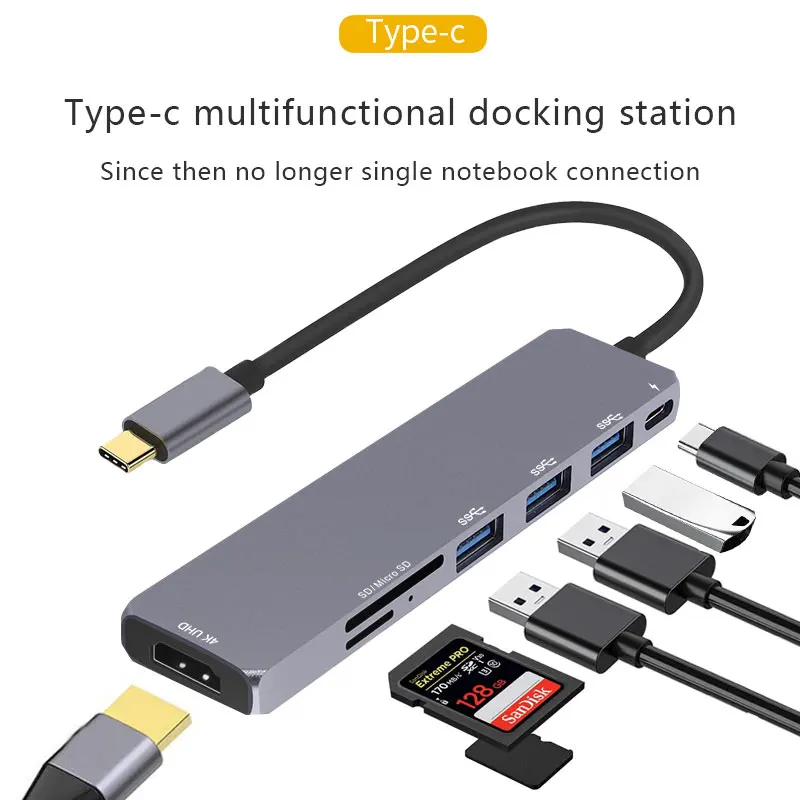 Type-C USB HUB to HDMI Adapter 4K USB 3.0 HUB TF/SD Card Reader Dex Station Adapter Converter for Macbook Laptop 7 in 1 USB-C
Type-C USB HUB to HDMI Adapter 4K USB 3.0 HUB TF/SD Card Reader Dex Station Adapter Converter for Macbook Laptop 7 in 1 USB-C