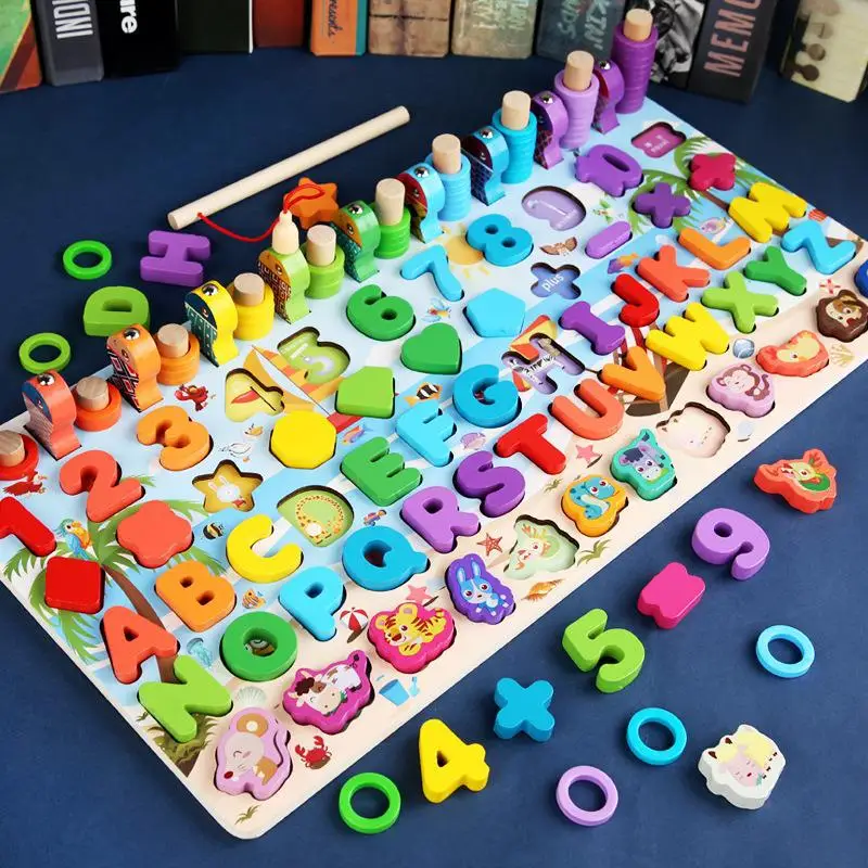 Montessori Wooden Math Toys for Kids Early Educational Board Math Fishing Count Numbers Digital Shape Match Children Toy Gift
Montessori Wooden Math Toys for Kids Early Educational Board Math Fishing Count Numbers Digital Shape Match Children Toy Gift