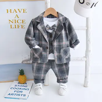 New Spring Autumn Children formal weedding Clothes Baby Boy T Shirts Jacket Pants 3Pcs/sets Infant Kid Fashion Toddler Tracksuit
New Spring Autumn Children formal weedding Clothes Baby Boy T Shirts Jacket Pants 3Pcs/sets Infant Kid Fashion Toddler Tracksuit